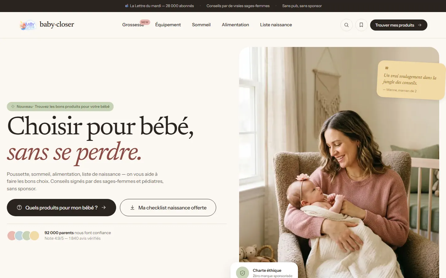 Baby Closer — Accueil