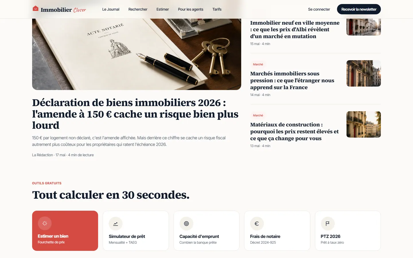 Immobilier Closer — Fonctionnalité clé