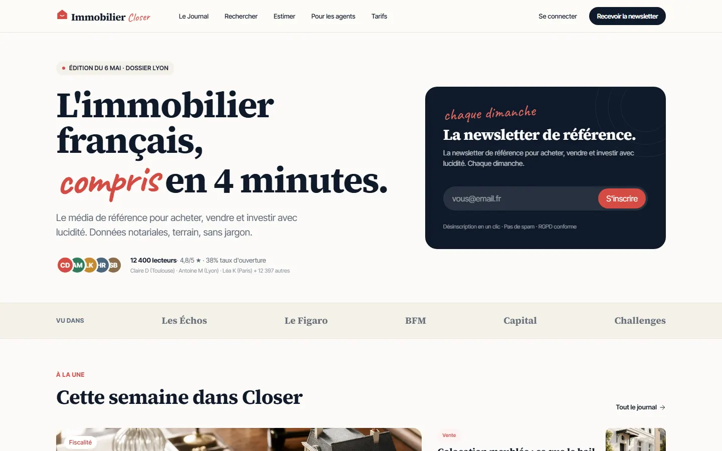 Immobilier Closer — Accueil