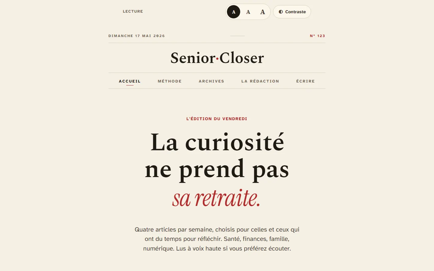 Senior Closer — Accueil