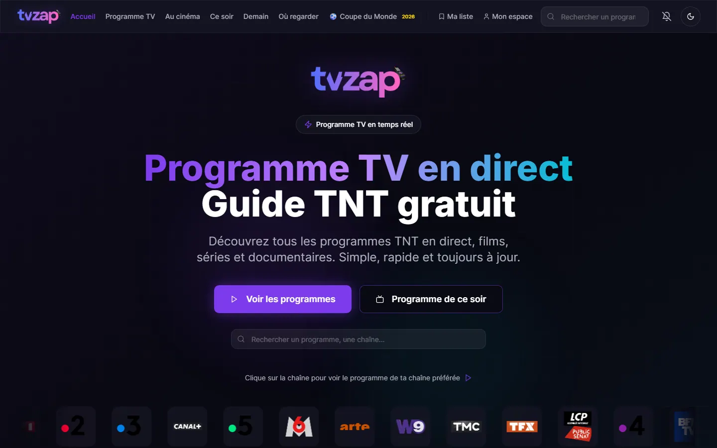 TVZap — Accueil